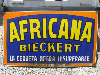 Cartel enlozado Cerveza Africana Bieckert