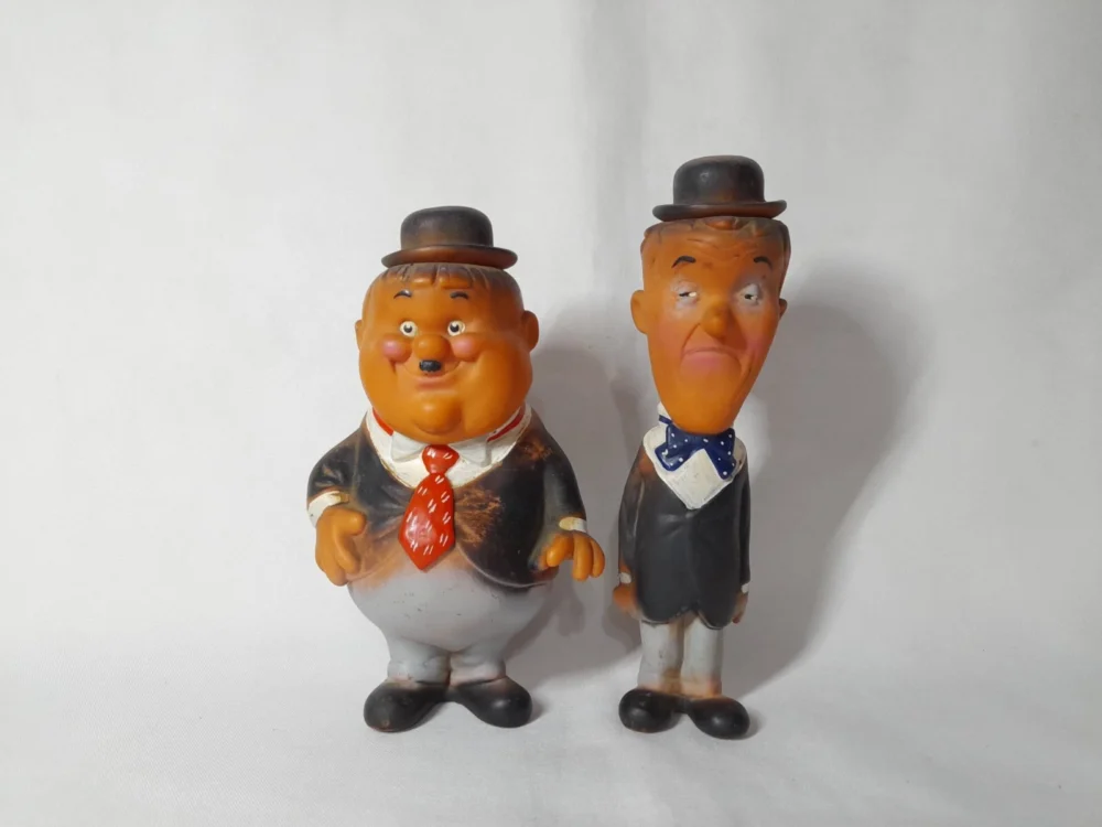 Muñecos de goma Hardy y Laurel