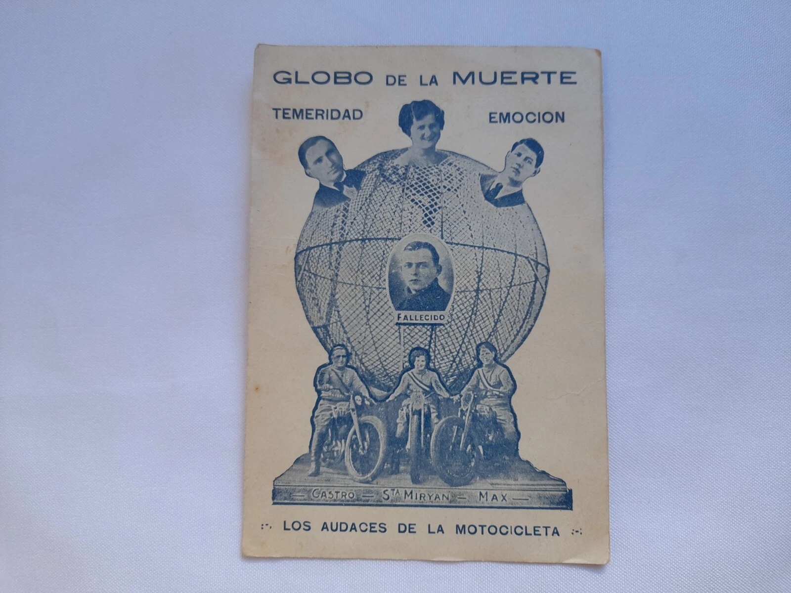 Anuncio Globo de la Muerte, La Audaz Motocicleta. Circo