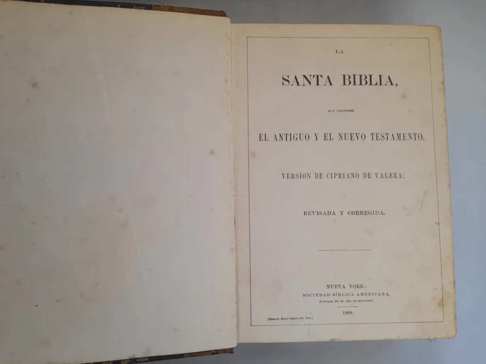 La Santa Biblia Cipriano Valera Soc Biblica Americana 1888