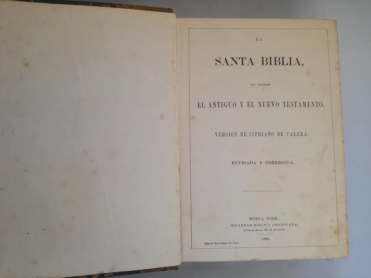 La Santa Biblia Cipriano Valera Soc Biblica Americana 1888