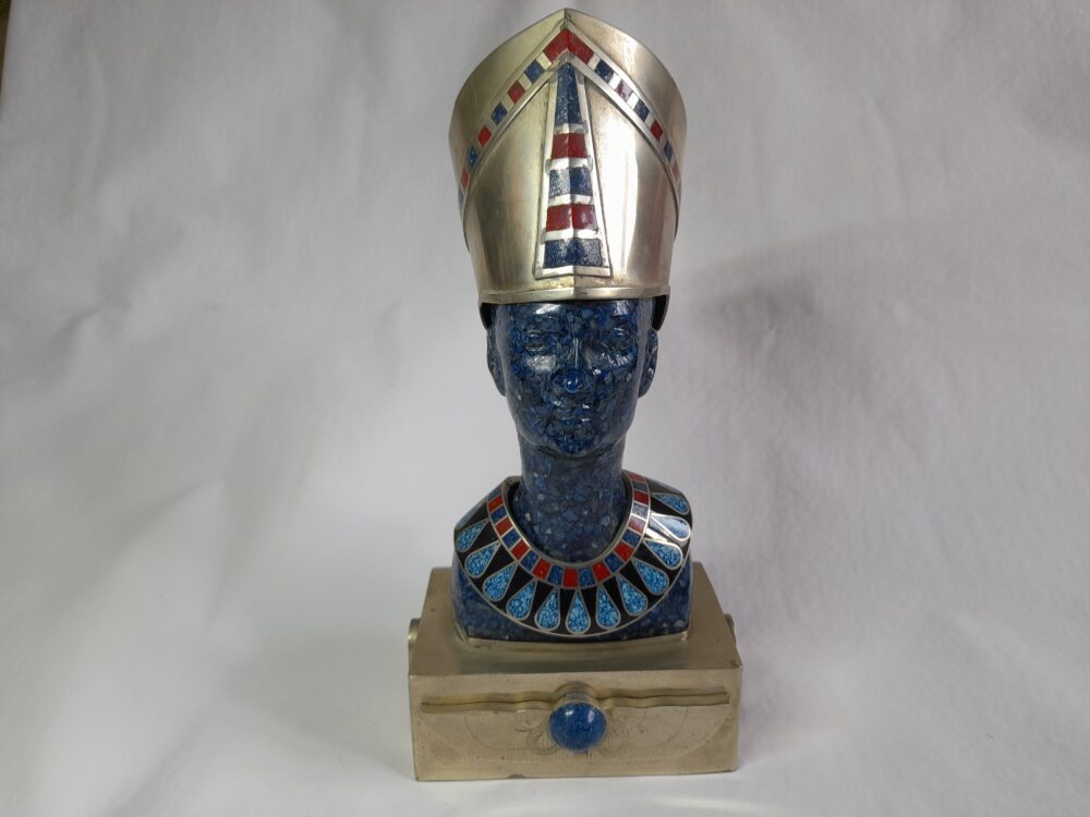 Figura egipcia metal y piedra Lapis Lazuli