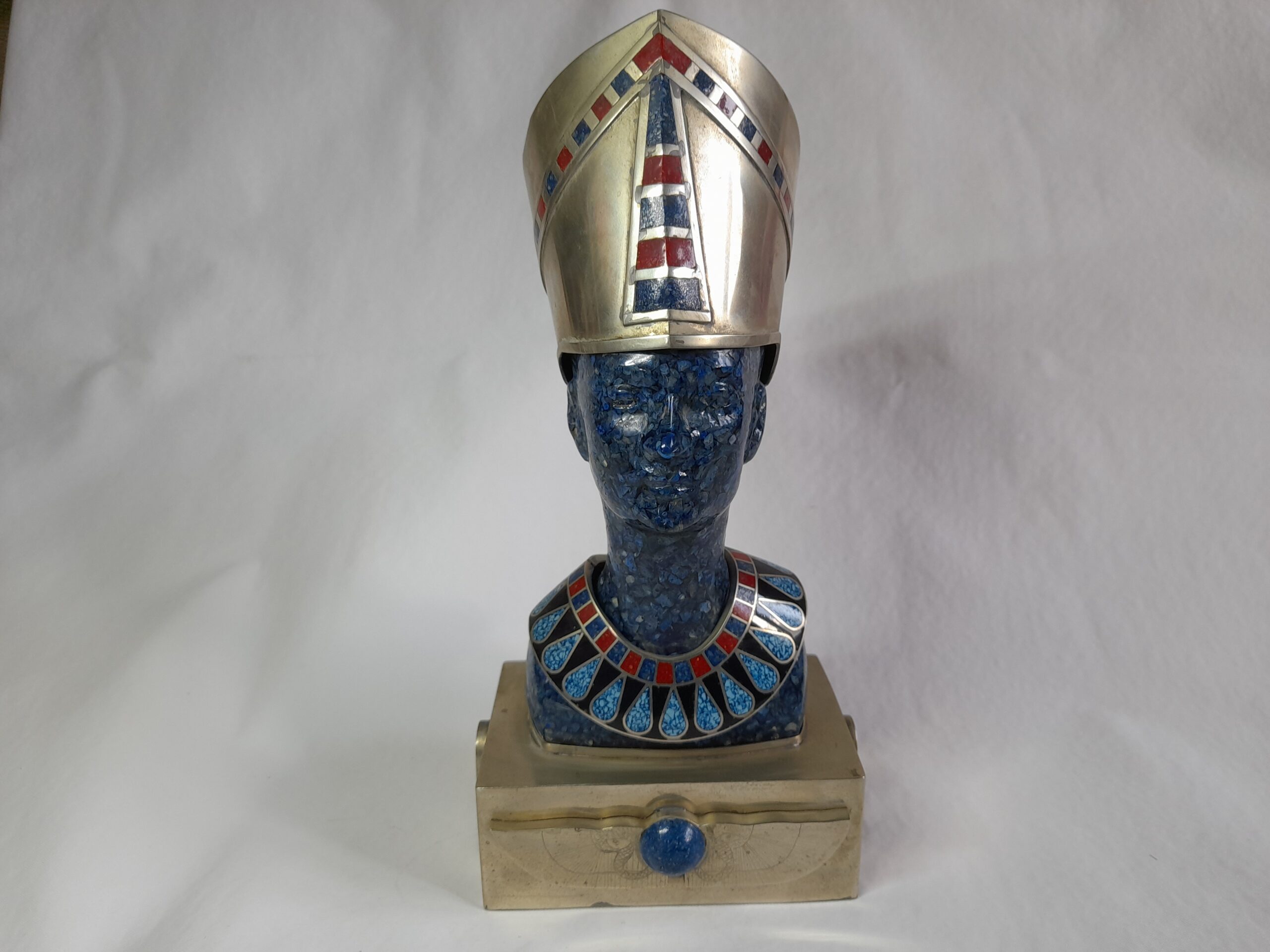 Figura egipcia metal y piedra Lapis Lazuli