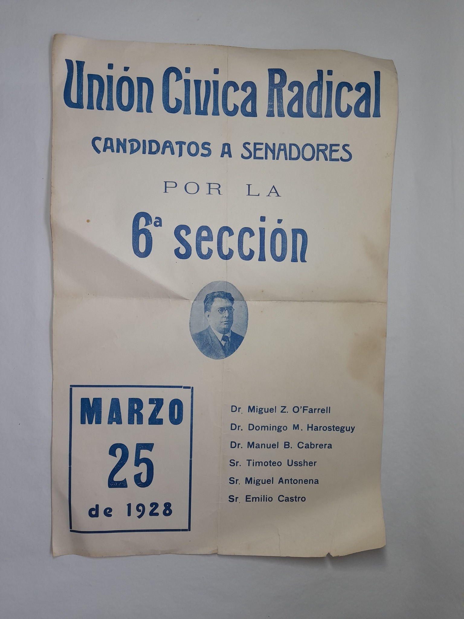 Afiche Union Civica Radical año 1928