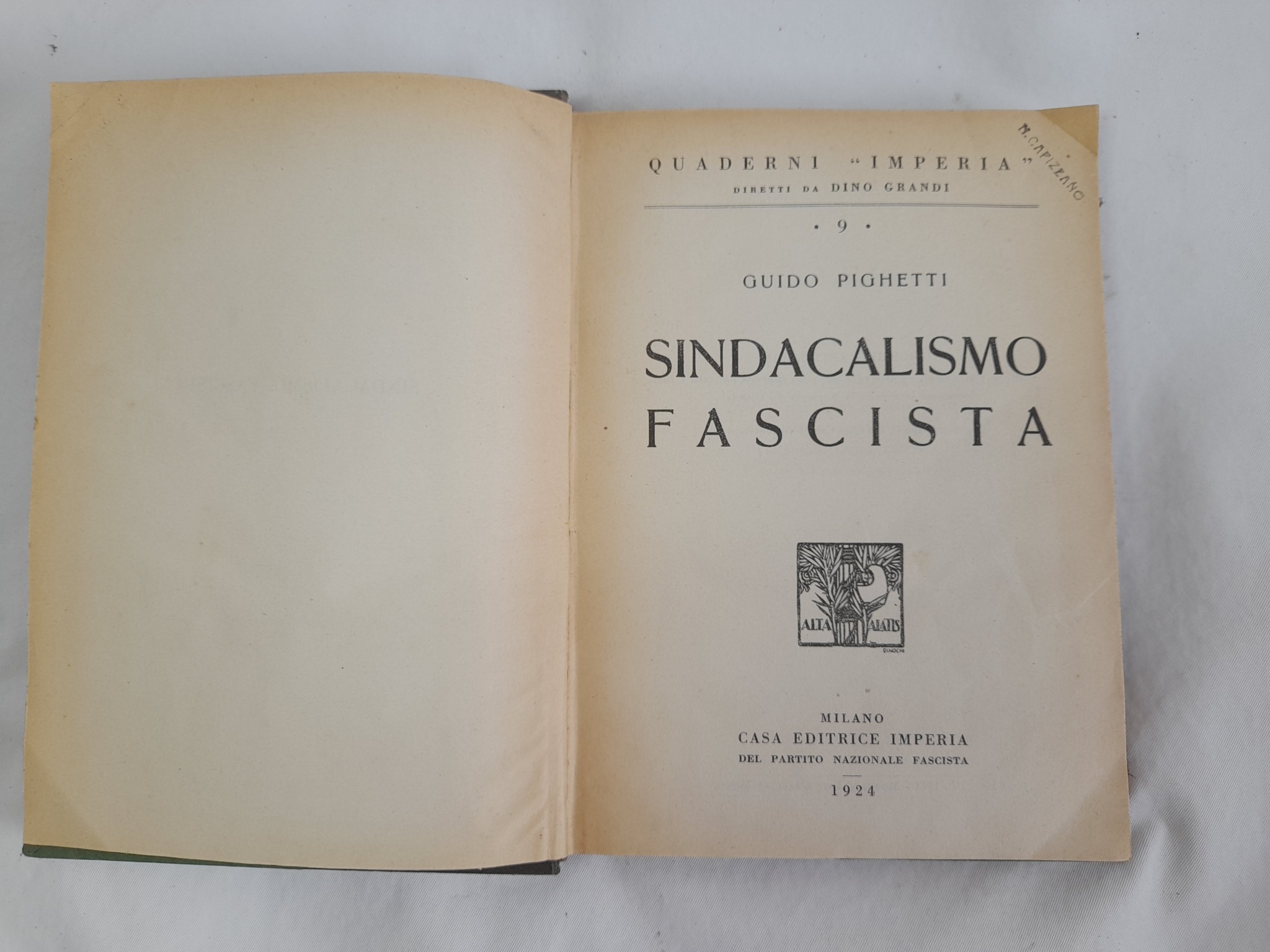 Sindacalismo fascista, Guido Pighetti, en italiano