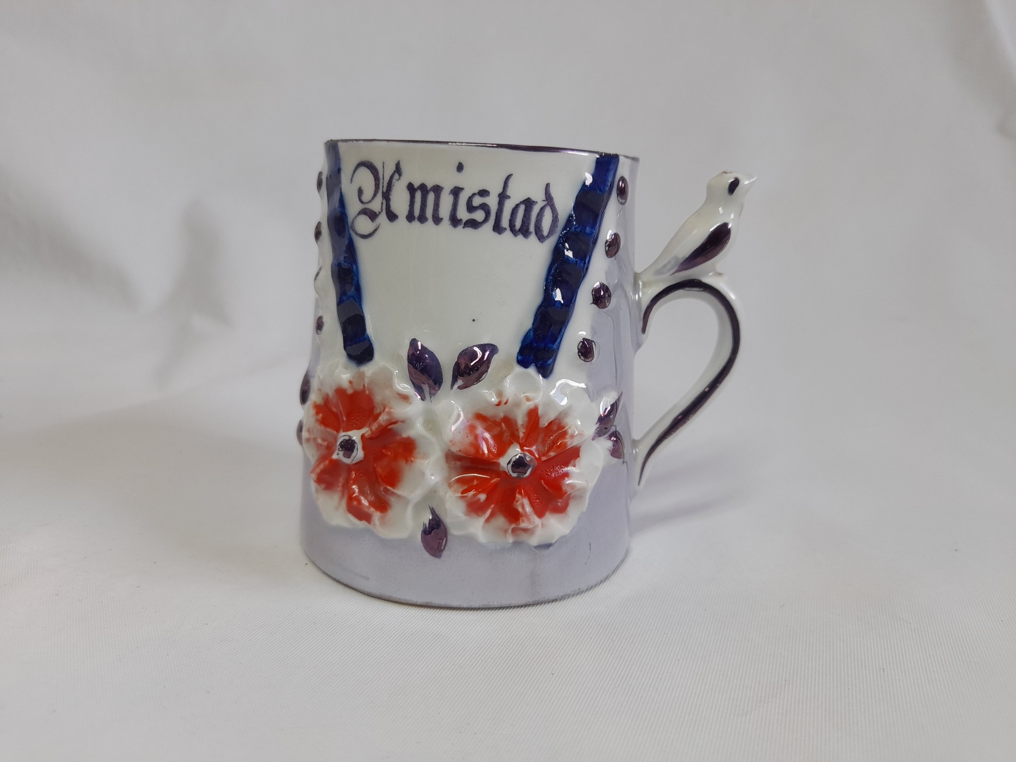 Antiguo mate de porcelana, aleman, silbador