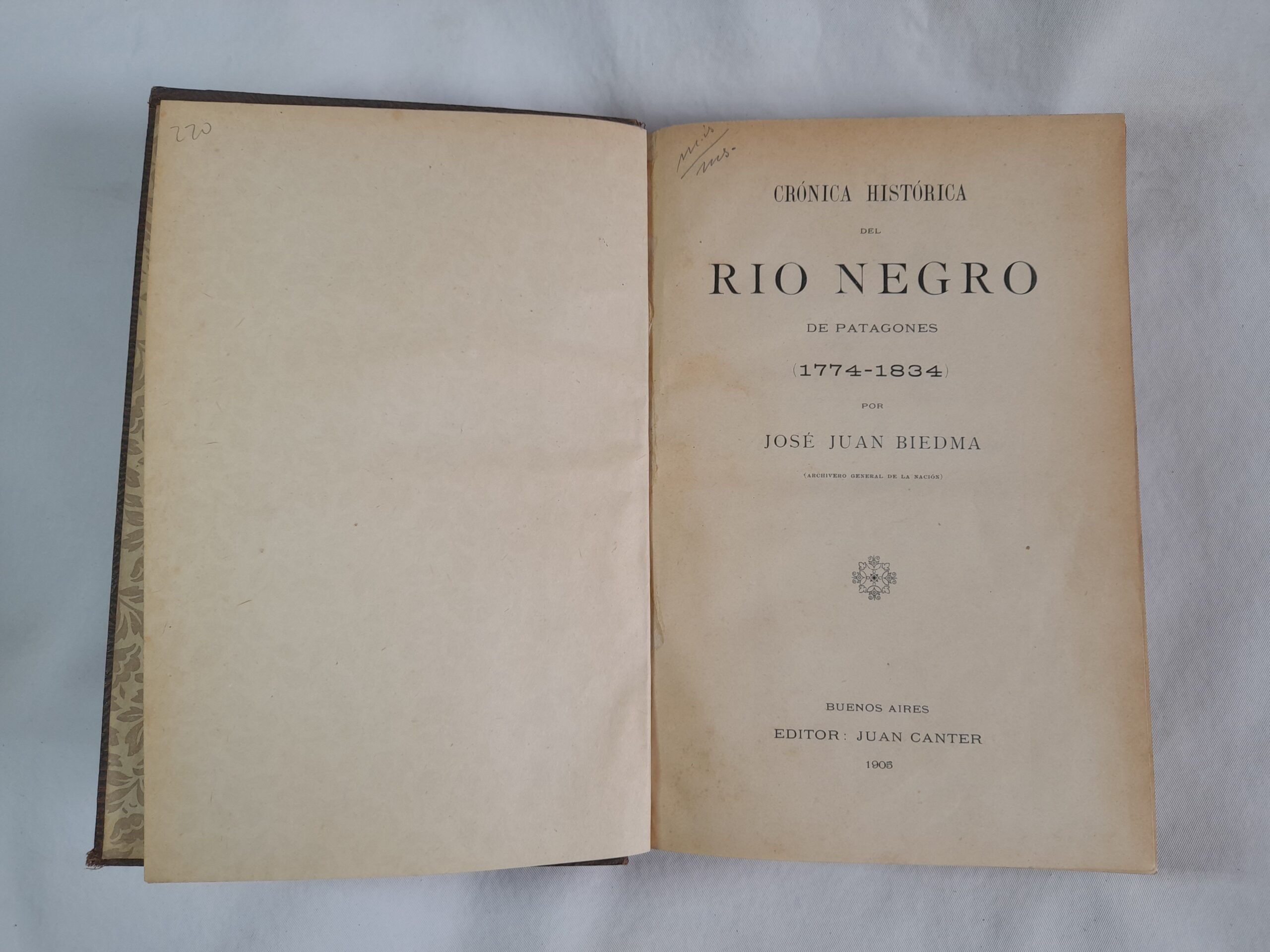 Crónica Histórica Del Rio Negro, Jose Juan Biedma