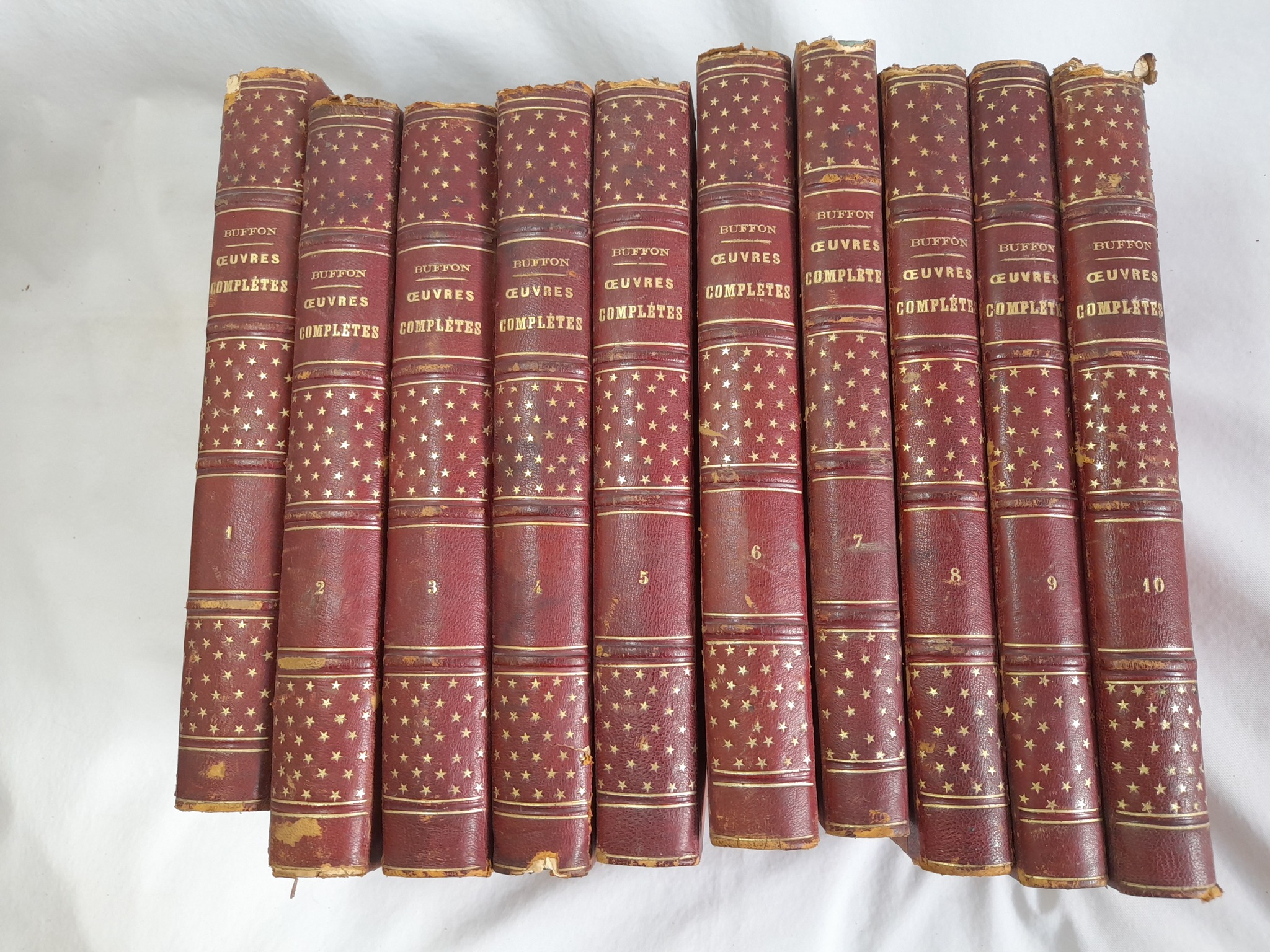 Oeuvres completes de Buffon, en francés, 10 tomos