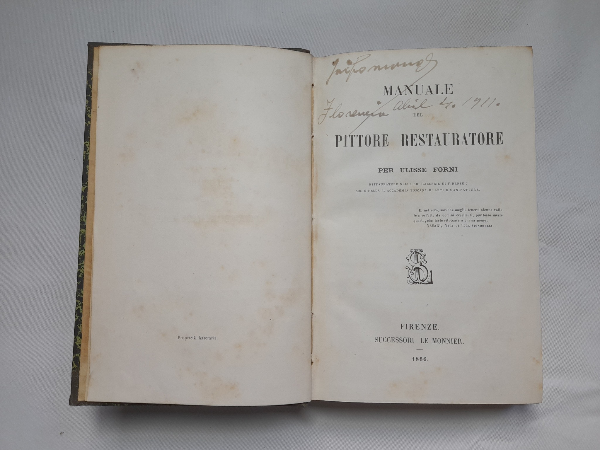 Libro Manuale del pittore restauratore, Ulisse Forni