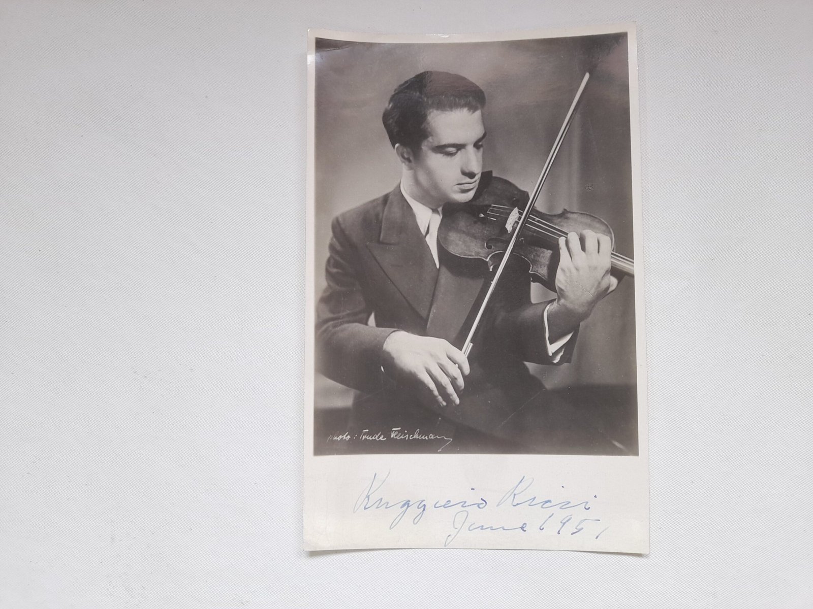 Fotografía autografiada Ruggiero Ricci