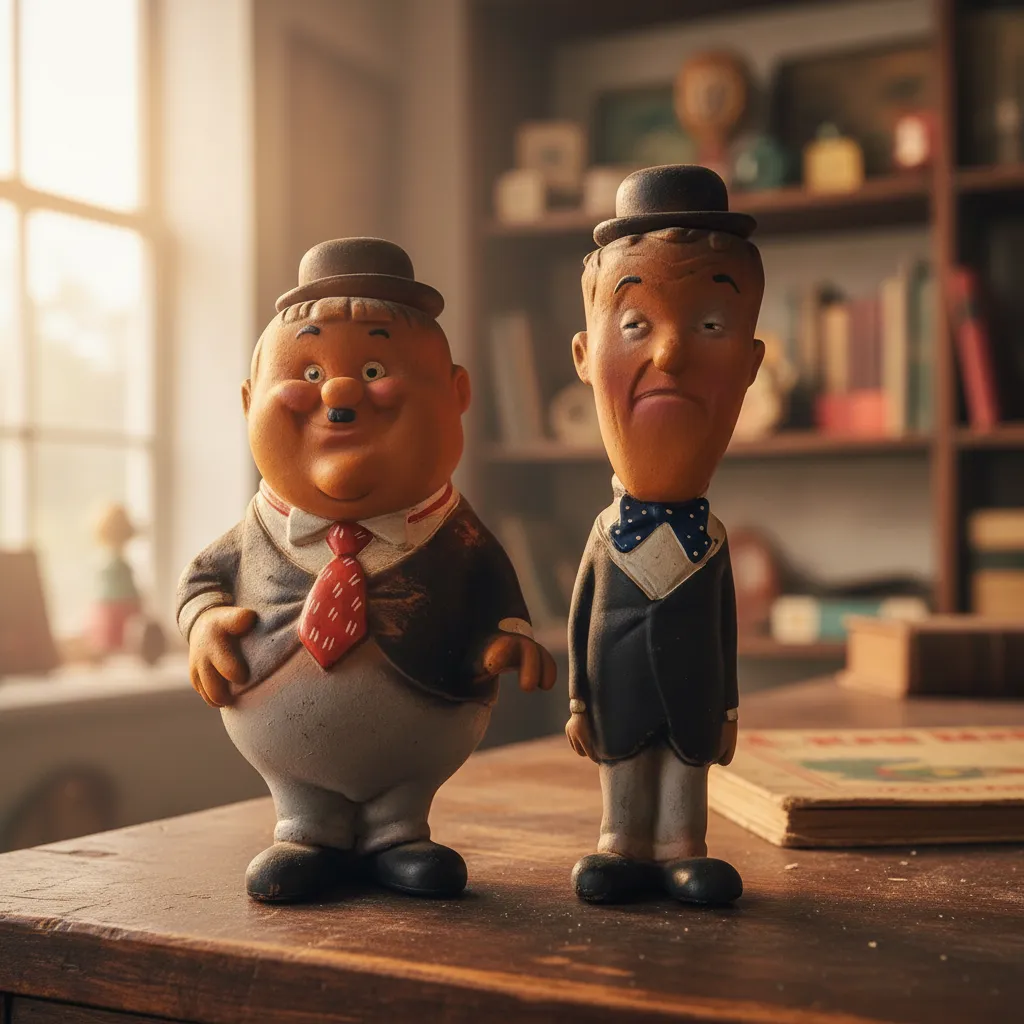 Muñecos De Goma Laurel Y Hardy