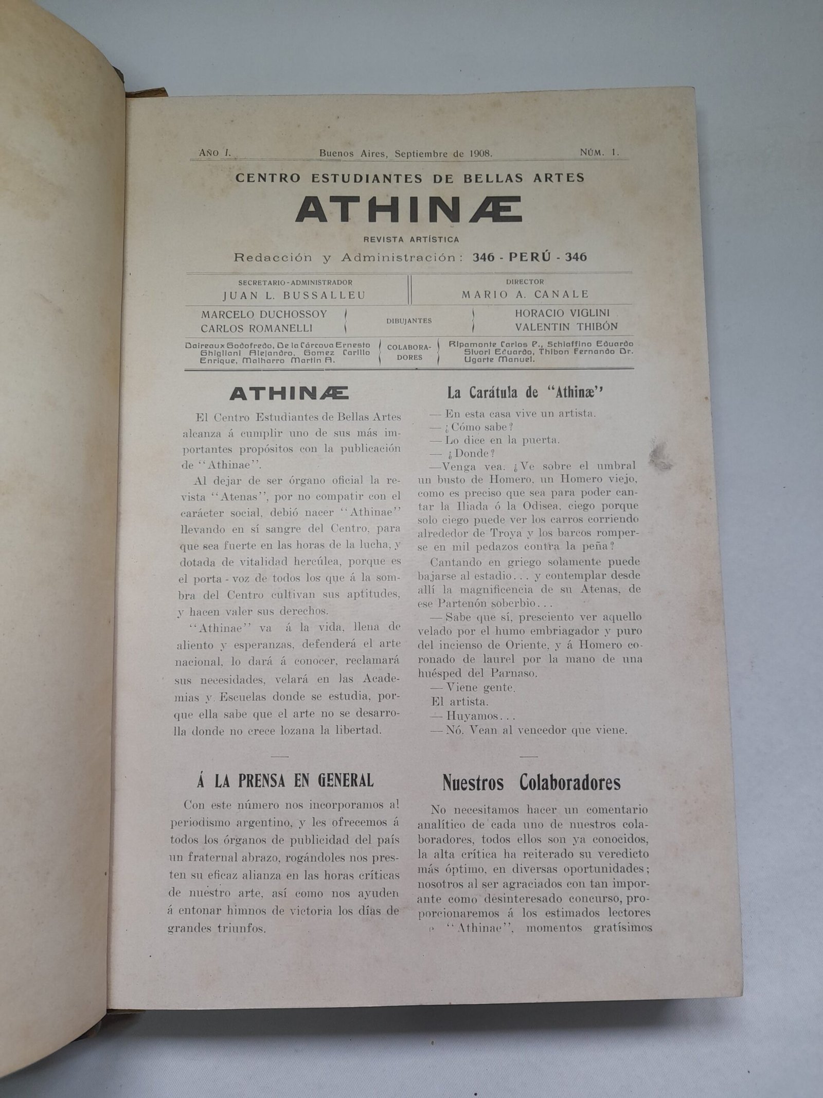 Revistas artisticas Athinae (1908-1909)